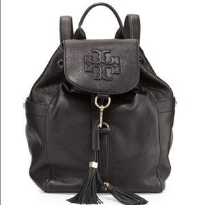 Tory burch leather drawstring backpack
